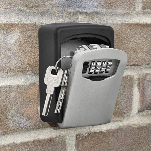 Securite Accueil Durable Boîte De Rangement Key Argent Hider 4 Chiffres Code Secret De Securite Verrouillage Mur Monte Combinaison Mot De Passe Touches Verrouille