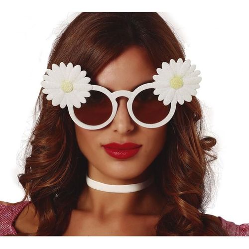 Lunettes Blanches Avec Marguerites