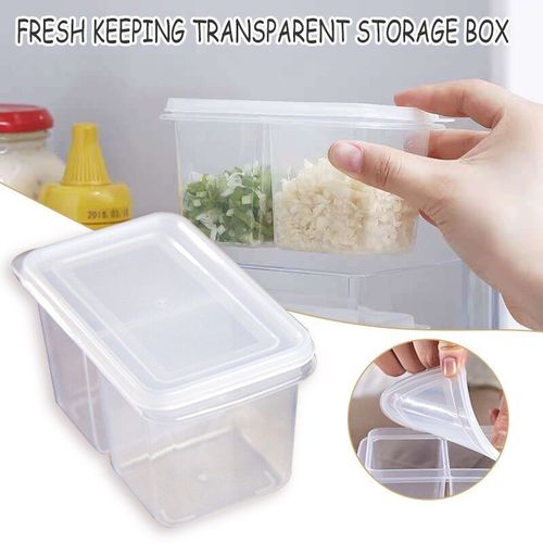 Boîte De Rangement Pour La Conservation Au Frais, Cloison Transparente Anti-Poussière Pour Oignon Vert Et Ail