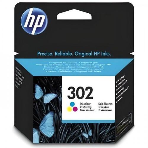 Cartouche d'Encre - Imprimante HP 302 trois couleurs authentique (F6U65AE) pour HP DeskJet 2130/3630 et HP OfficeJet 3830