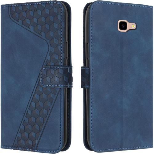 Coque Pour Samsung Galaxy A5 2017, Étui Housse Protection En Cuir Pu [Pochette De Portefeuille] [Magnétique], Antichoc Etui À Rabat Pour Samsung A5 2017 (Bleu)