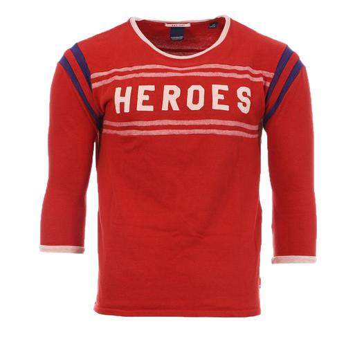 T-Shirt Manches 3/4 Rouge Homme Scotch & Soda Heroes