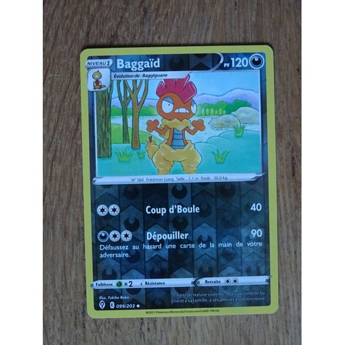 Carte Pokemon Baggaid Brillante 120 Pv - 099/203 - Épée Et Bouclier 7 - Evolution Céleste -