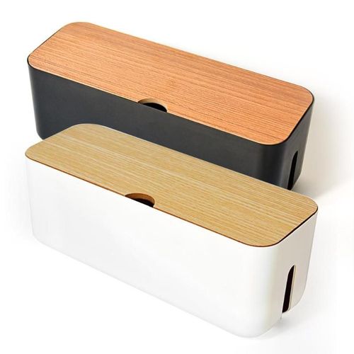 Boîte De Rangement De C?ble Multiprise Bo?tier De Fil Anti-Poussière Chargeur Prise Organisateur Blanc/Noir Bureau Ligne R?seau Lignes Bac De Rangement