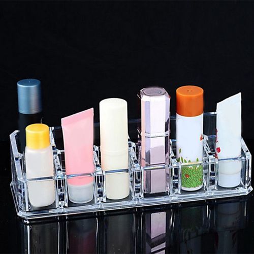 Xm 12 Grilles Transparent étui De Rouge à L?vres Clair Acrylique Présentoir Boîte De Rangement Cosmétique Maquillage Organisateur