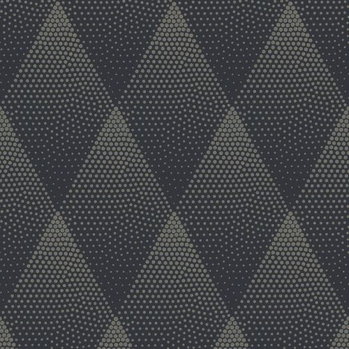 Papier peint à motifs graphiques Profhome 374193-GU papier peint intissé lisse avec un motif de losanges scintillant or noir 5,33 m2