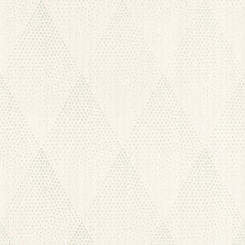 Papier peint à motifs graphiques Profhome 374192-GU papier peint intissé lisse avec un motif de losanges scintillant blanc argent gris 5,33 m2