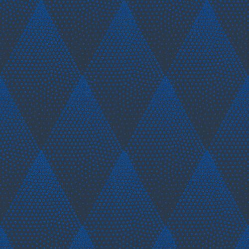 Papier peint à motifs graphiques Profhome 374191-GU papier peint intissé lisse avec un motif de losanges scintillant bleu noir 5,33 m2