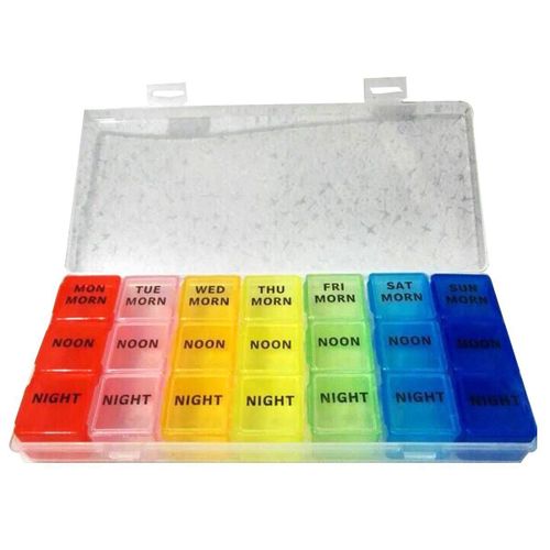 Boîte à Médicaments Hebdomadaire 7 Jours 21 Fentes, Boîte De Rangement De Pilules Hebdomadaire Boîte à Médicaments Organisateur Pour Suppl?ments Vitamines