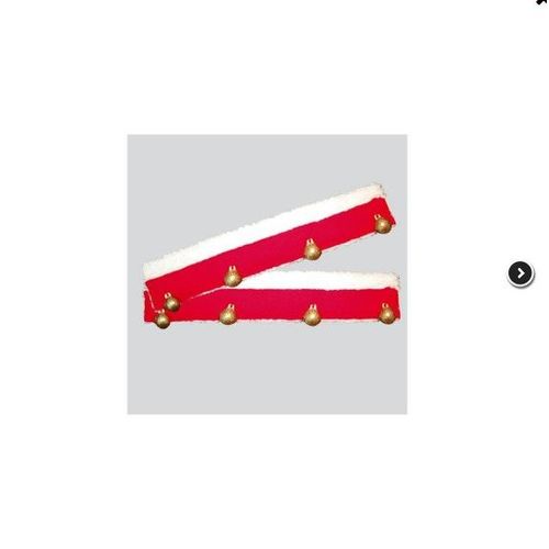 Fourreaux De Bridon Equithème "Noël" - Taille : Taille Unique, Couleur : Rouge, Bordure Blanc