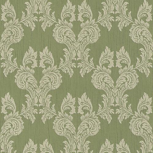 Papier peint aspect textile Profhome 956304-GU papier peint textile texturé à l'aspect textile mat vert 5,33 m2