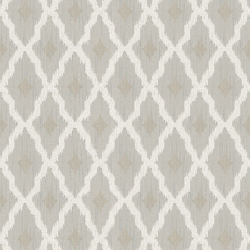 Papier peint ethnique Profhome 961972-GU papier peint textile texturé avec un motif de losanges mat beige blanc-crème 5,33 m2
