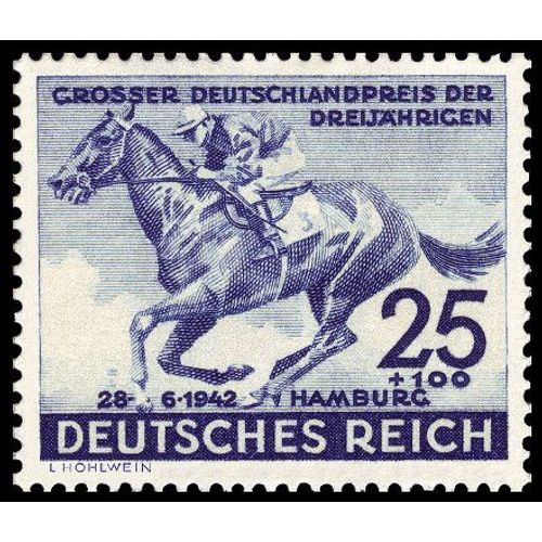 Allemagne, 3ème Reich 1942, Très Beau Timbre Neuf** Luxe Yvert 738, Grand Prix Hippique De Hambourg.