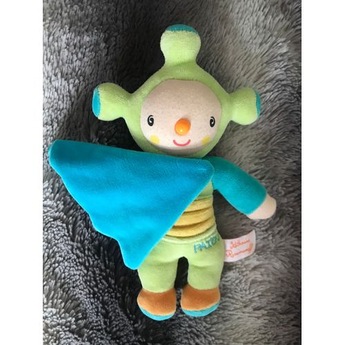 Peluche Doudou Martien Patou Bleu Vert Katherine Roumanoff 22 Cm