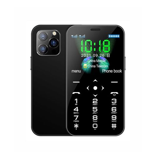 SOYES D13 Mode Petit Telephone 1,77 Pouces Double SIM 900mAh Lumiere LED SOS 4G Bouton Telephone Noir