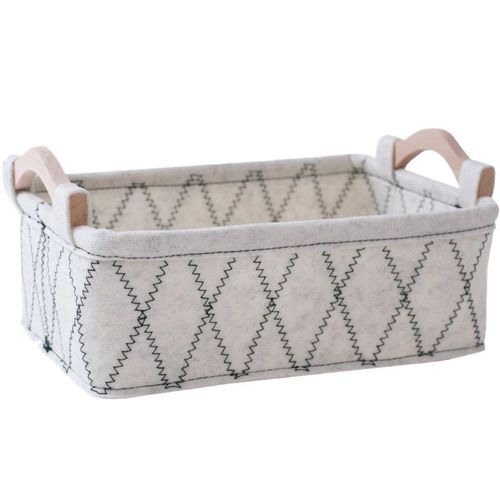 Pratique Feutre Boîte À Linge Coton Et Lin Poignée Bureau Débris Stockage Panier Mode Style Porte-Commodité Bijoux Cosmétique