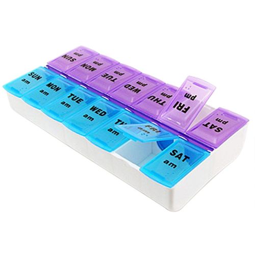 Boîte De Rangement De Sept Jours Am & Pm Pilulier Et Tablette Avec 14 Compartiments