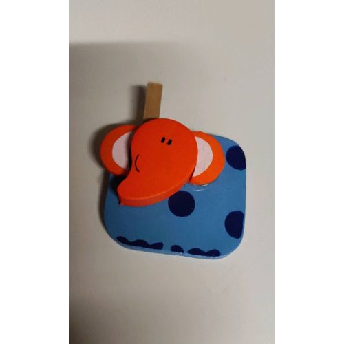 Figurine Boîte Éléphant Orange Bleu 