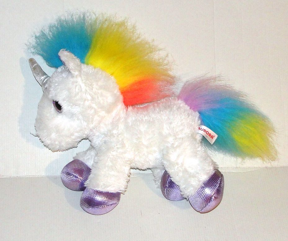 Unicorn Licorne Yeux Brillant Peluche Licorne Rose Jaune Bleu Pois