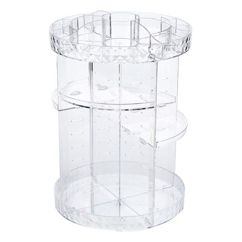 Organisateur De Maquillage Rotatif À 360 Degrés Boîte De Rangement De Cosmétiques Organisateur De Bureau De Chambre À Coucher Porte Conteneur De Rouge À Lèvres Et Bijoux