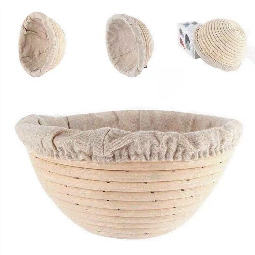 Panier À Pâte Rond En Rotin Avec Couvercle En Tissu Pour La Cuisson Du Pain Pour La Cuisine Domestique Fournitures Faciles
