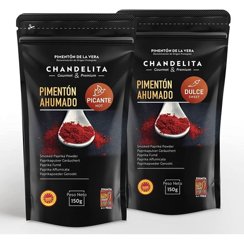 Paprika Fumé Doux Et Chaud De La Vera En Poudre En Sachet (2x150gr) - Appellation D'origine Protégée - Pimenton De Vera - Epicerie Alimentaire. Gourmet & Premium - 100% Paprika