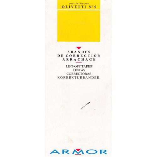 Boite de 5 bandes de correction par arrachage pour Olivetti N°5 - ARMOR