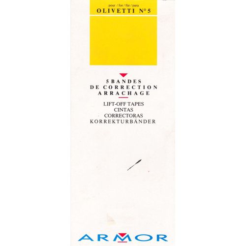 Boite de 5 bandes de correction par arrachage pour Olivetti N°5 - ARMOR