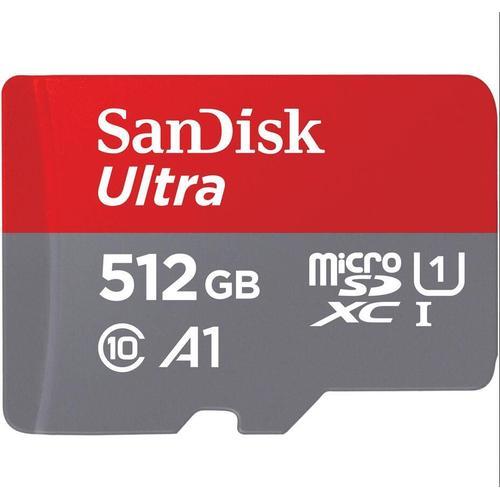 Carte Micro SD SDXC Sandisk ultra 512 Go TF carte 150MB/S, Classe 10, U1, A1 Adaptateur SD inclus