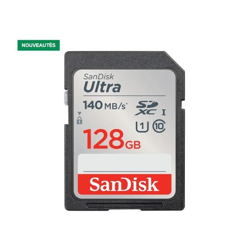SanDisk Ultra Sdxc UHS-I U1 128 Go 140 Mo/s Full HD vidéo Carte Sdxc appareil photo caméra