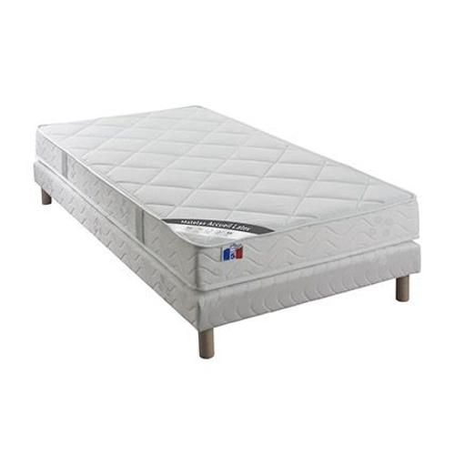 Ensemble Matelas Latex Ep15cm 90x190cm + Sommier Bois Massif