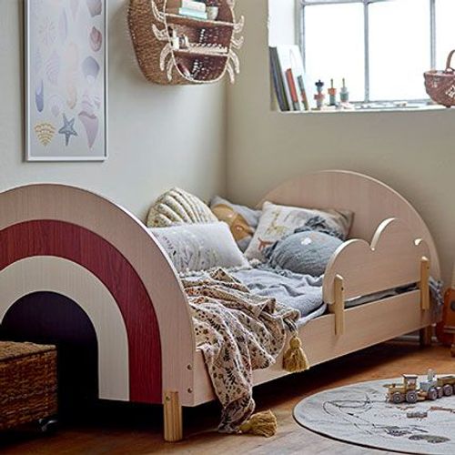 Lit Enfant Forme Arc-En-Ciel 90x200 Cm En Pin Naturel