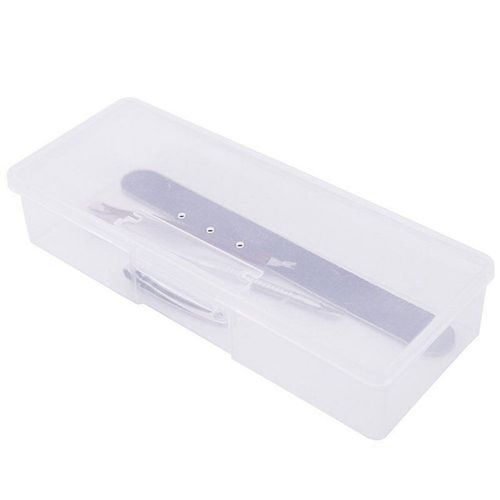 Porte Vernis À Ongles En Plastique Boîte De Rangement Pour Fournitures À Ongles Étui Rectangulaire Pour Brosses À Ongles (Blanc)