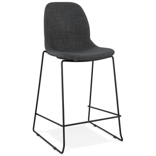 Tabouret Snack Mi-Hauteur 'ektor Mini' En Tissu Gris Foncé Empilable