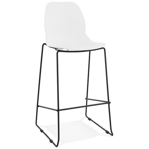 Tabouret De Bar Design 'berlin' Blanc Empilable Style Industriel