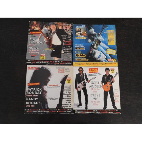 Lot De 4 Cd Audio Musicaux : Guitar Part : Gary Moore Steve Vai U2 Ac Dc Patrick Rondat