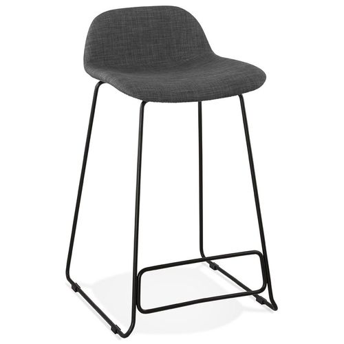 Tabouret Snack Mi-Hauteur 'moskow Mini' Noir Style Industriel Avec Pieds En Métal Noir