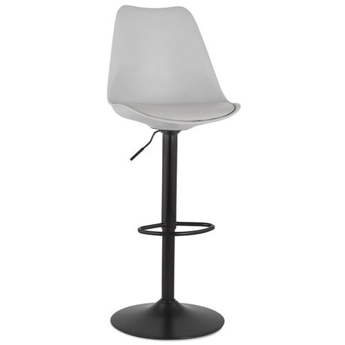 Tabouret Réglable 'tuto' Gris Et Pied Noir
