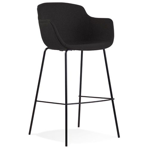 Tabouret De Bar Avec Accoudoirs 'forti' En Tissu Noir