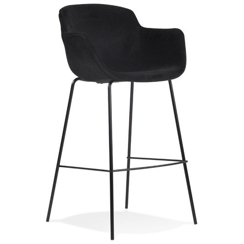 Tabouret De Bar Avec Accoudoirs 'larissa' En Velours Noir