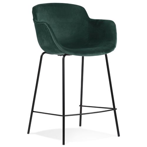 Tabouret Snack Mi-Hauteur 'larissa Mini' En Velours Vert