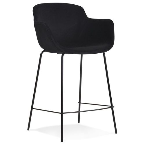 Tabouret Snack Mi-Hauteur 'larissa Mini' En Velours Noir
