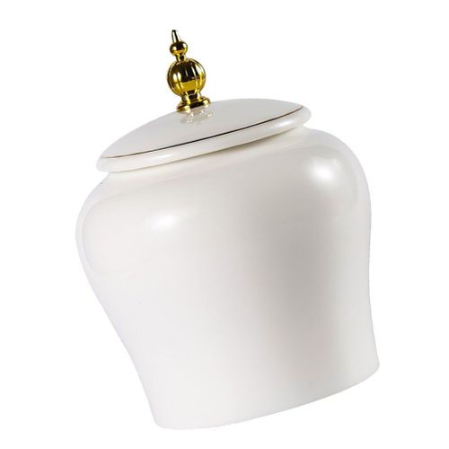 Boîte De Rangement À Joint Simple Et Élégant, Pot À Thé Avec Couvercle Pour La Maison (Blanc) 1 Pièce