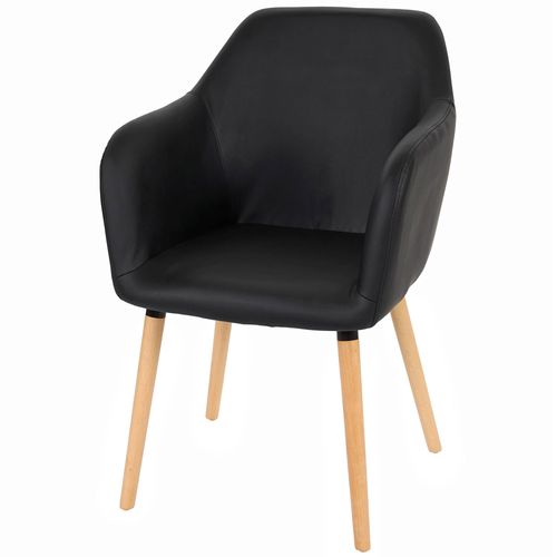 Chaise De Séjour / Salle À Manger Malmö T381 / Style Rétro Des Années 50   Similicuir, Noir