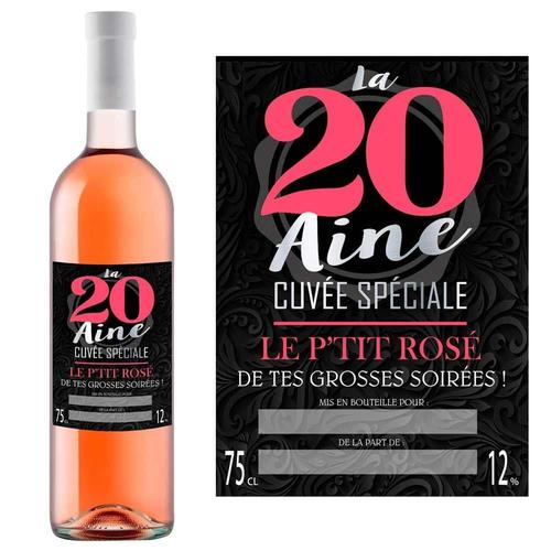 Stc - Bouteille Humoristique De Vin Rosé À Offrir - 20 Aine
