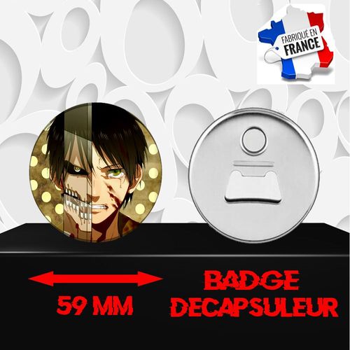 Magnet Décoratif Décapsuleur Aimanté 59 Mm Manga L'attaque Des Titans 237