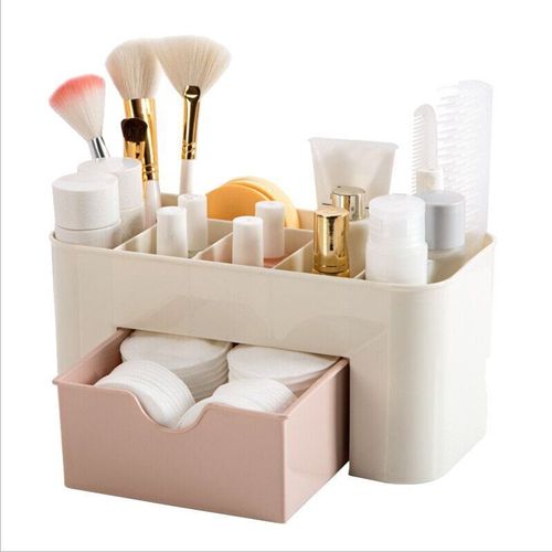 Boîte De Rangement De Maquillage, Boîte De Rangement De Bijoux Et De Cosmétiques, Conteneur De Vaisselle 1 Tiroirs Et 6 Grilles Étui À Rouge À Lèvres
