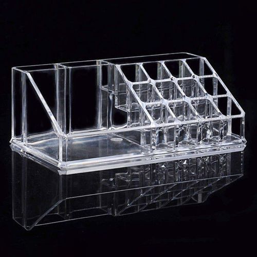 Conteneur De Maquillage De Table En Acrylique Transparent 16 Espaces Porte Rouge À Lèvres Boîte De Rangement De Cosmétiques En Plastique Transparent Organisateur