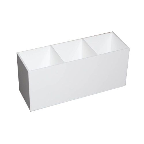 Boîte De Rangement À 3 Fentes Pour Pinceaux Cosmétiques Boîte De Rangement En Acrylique Pour Outils De Maquillage Blanc Et Noir