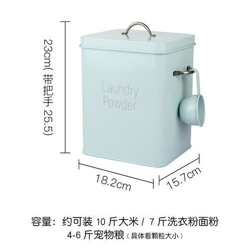 Boîte De Rangement De Riz De 5kg, Boîte De Rangement Étanche Pour Farine Et Poudre À Lessive, Conteneur De Riz Bleu Et Blanc Pour La Maison